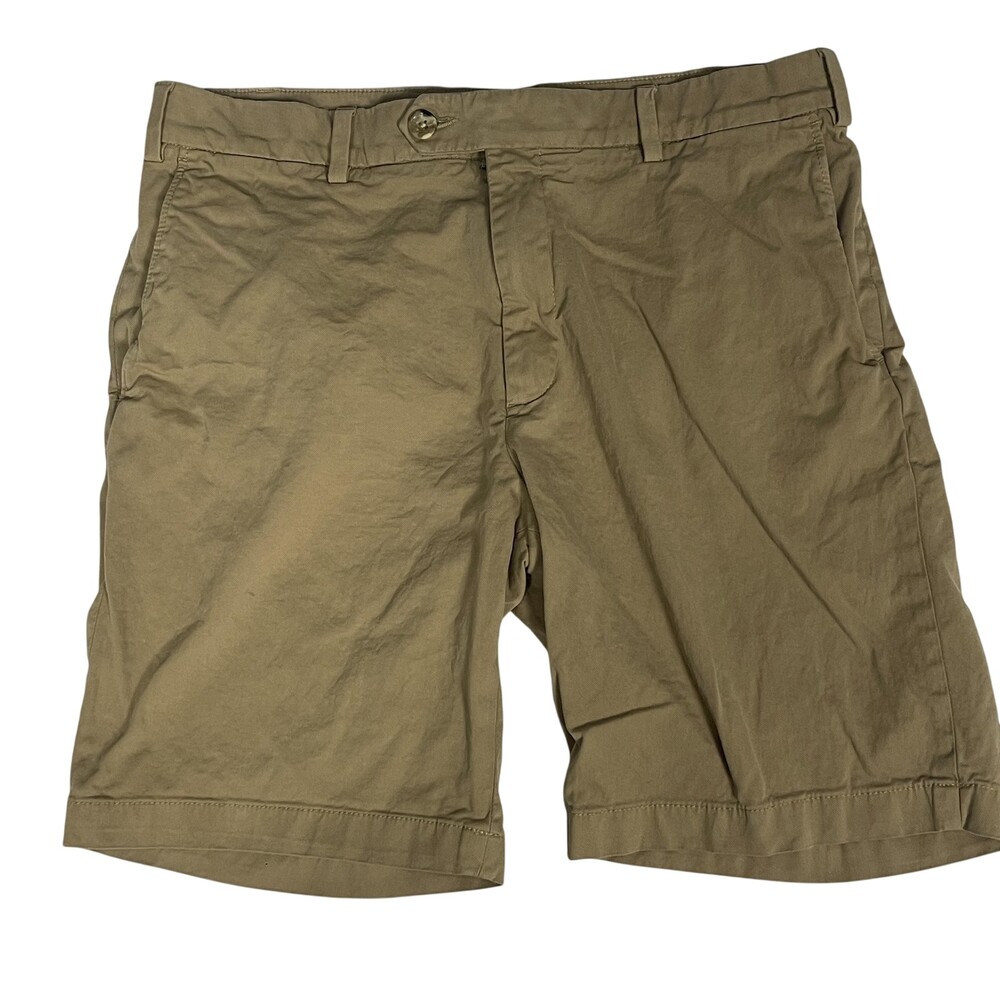 Hart Schaffner Marx Shorts Mens 35x9 Beige Chino Flat Front Stretch Casual Golf
